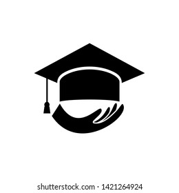 Education hand logo simple modern concept. Can use for logo, icon, symbol, mascott vector