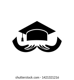 Education hand logo simple modern concept. Can use for logo, icon, symbol, mascott vector