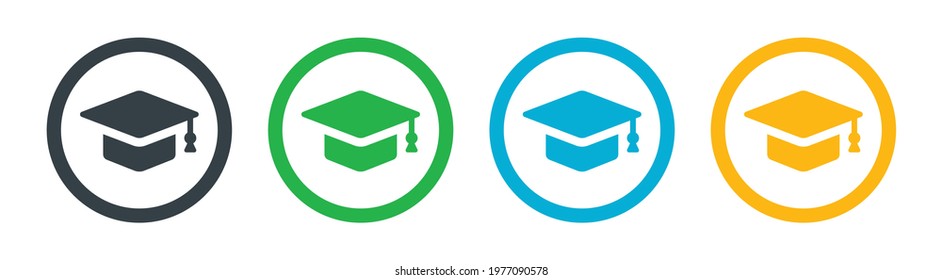 Education hat cap vector icon