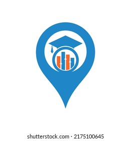Educación que financia la forma de la forma de la forma del mapa de mapas logo diseño icono vectorial. Diseño del logo educativo y logotipo de inversión.