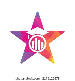 Education hat finance star shape concept logo design vector icon. Education logo design and investment logo.