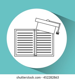 education hat graduation paper isolated, vector illustration eps10