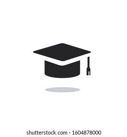 education hat graduation student master symbol black and white icon 