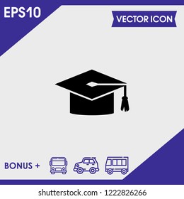 Education hat icon vector