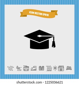 Education hat icon vector