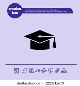 Education hat icon vector