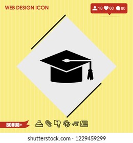 Education hat icon vector
