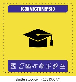 Education hat icon vector