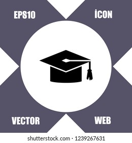 Education hat icon vector