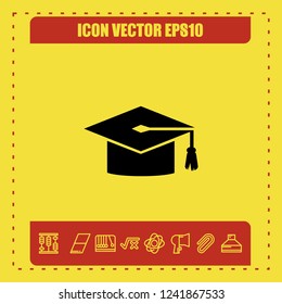 Education hat icon vector