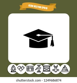 Education hat icon vector