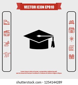 Education hat icon vector