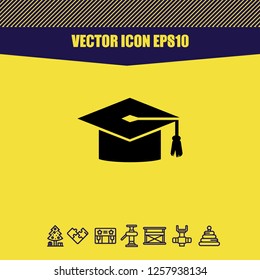 Education hat icon vector