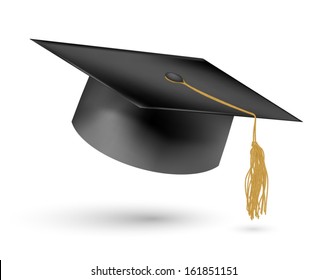 Education hat on White Background.