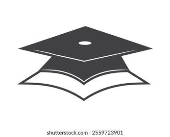 Education Hat silhouette vctor icon, logo, illustration.