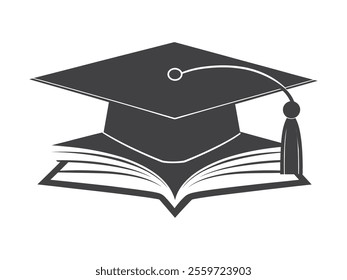 Education Hat silhouette vctor icon, logo, illustration.