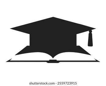 Education Hat silhouette vctor icon, logo, illustration.