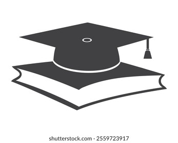 Education Hat silhouette vctor icon, logo, illustration.