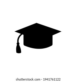 Education hat vector icon, graduation symbol in modern design style for web site.