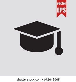 Education high school graduation icon isolated on grey background.Vector illustration.