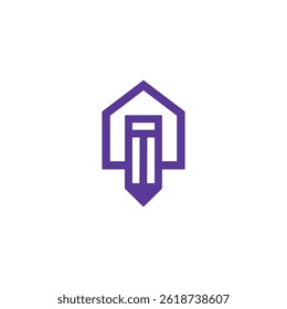 Education Home with Pencil Icon