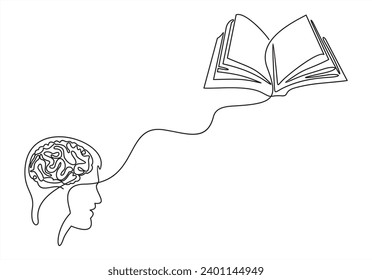 Education human head book back to school concept.	
