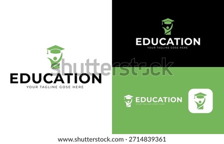 Education Human Icon Logo – School, Training, and Learning Brand