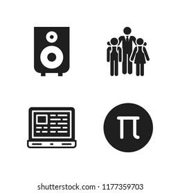 education icon. 4 education vector icons set. speaker, pi and teacher icons for web and design about education theme