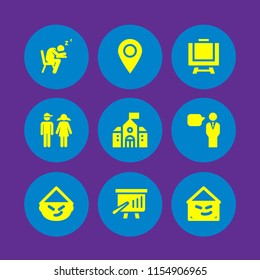 education icon. 9 education set with child, art, class and marker vector icons for web and mobile app