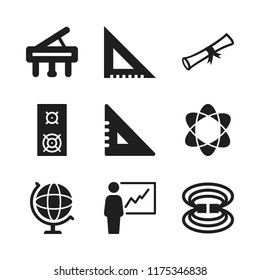 education icon. 9 education vector icons set. square, magnetic field and set square icons for web and design about education theme