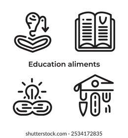 Education icon , education aliments , icon .