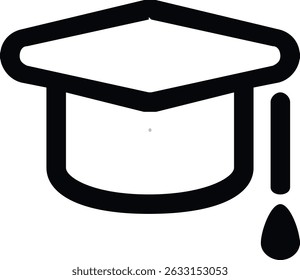 Education icon black color vector art