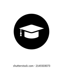 Education icon in black round