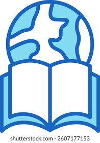 Education Icon Blue Vector Illustration