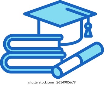 Education Icon Blue Vector Illustration