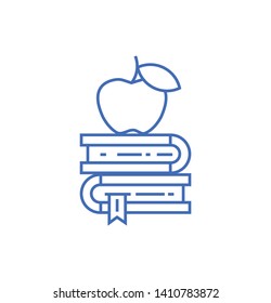 Education icon- Book with apple learning related vector sign and symbol