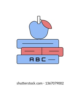 Education icon- Book with apple vector illustration icon