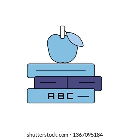 Education icon- Book with apple vector illustration icon