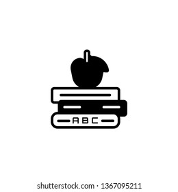 Education icon- Book with apple vector illustration icon