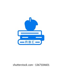 Education icon- Book with apple vector illustration icon