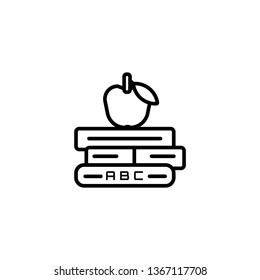 Education icon- Book with apple vector illustration icon