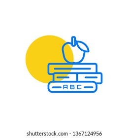 Education icon- Book with apple vector illustration icon