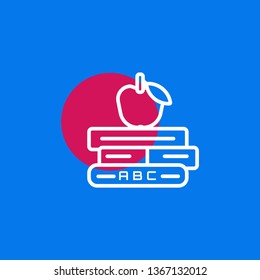 Education icon- Book with apple vector illustration icon