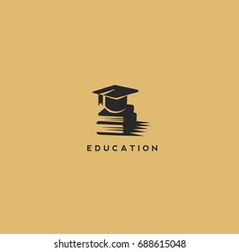 Education icon, books, knowledge and concept, enlightenment, school, college, university, vector illustration