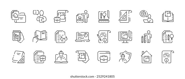 Education icon collection. Online and offline learning. Education design. Linear style. Vector icons