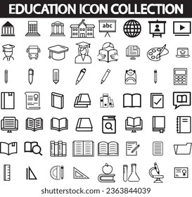 Education icon collection vector art illustration