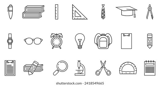 education icon collection, vector icon templates can be edited and resized.