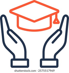 Education Icon Color Line Vector Illustration