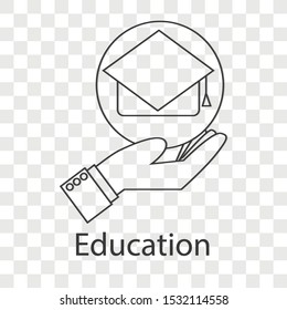 Education  icon concept on transparency background. Creative idea design use for your project. Line vector illustration sign for presentation, brochure, template or mobile app.   - Powered by Shutterstock - Get 15% off with code: PIKWIZARD15