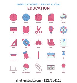 Education icon Dusky Flat color - Vintage 25 Icon Pack